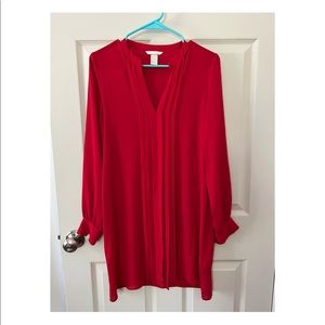 Deep red H & M tunic dress